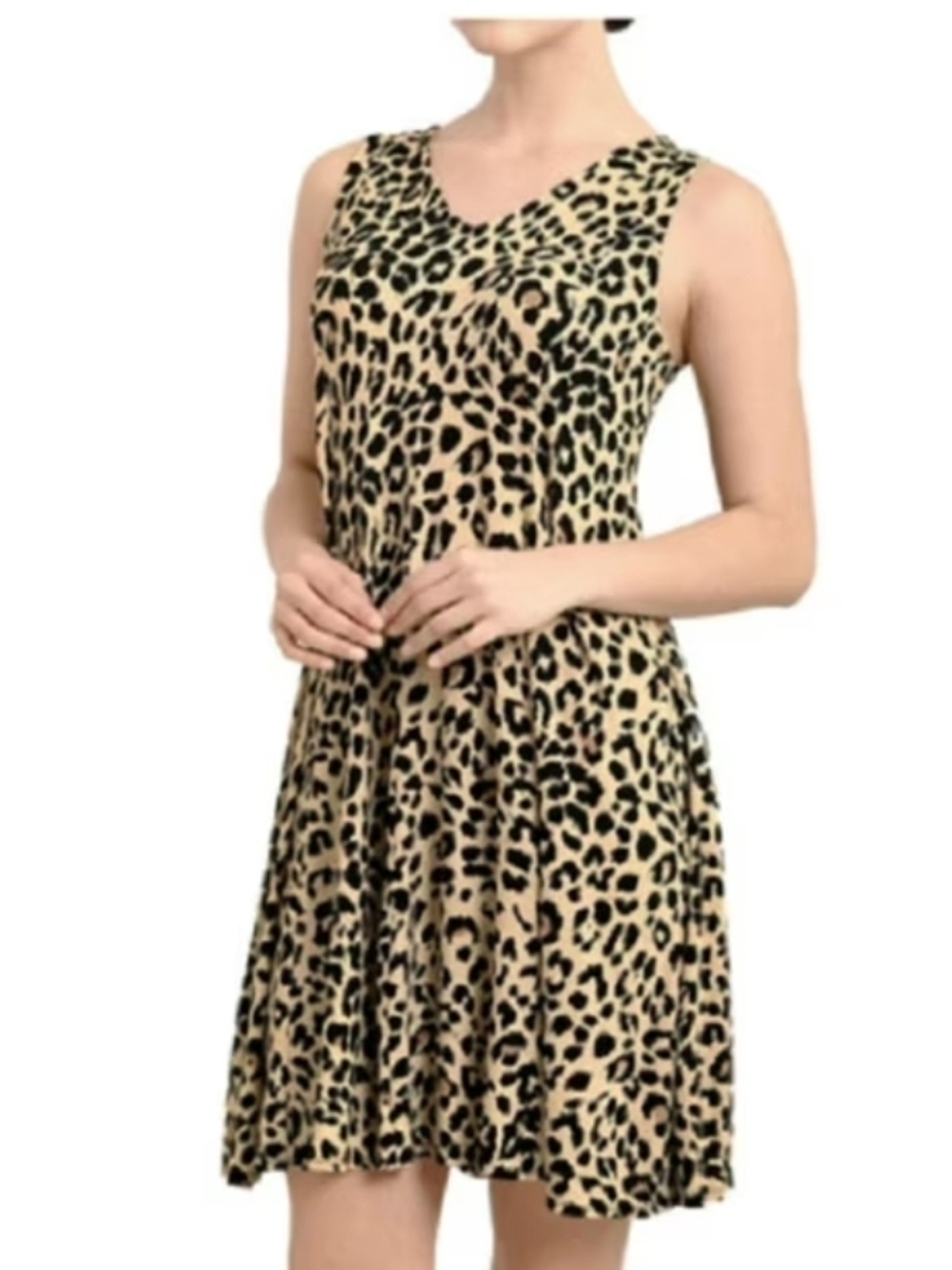 Premise Sleeveless Tank Top Leopard Print A-Line Dress